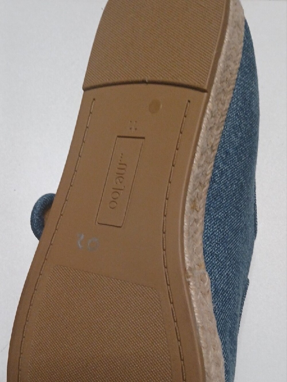 me too Denim Mary Jane Espadrille in Blue with Braided Rope Platform - Picture 5 of 7